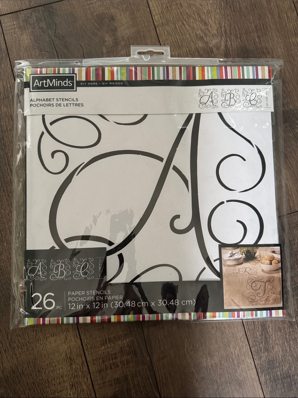 ArtMinds DIY Monogram Alphabet Cursive Stencils. New in Packaging 12in x 12in